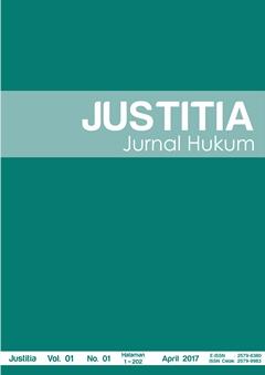 					View Vol. 1 No. 1 (2017): Justitia Jurnal Hukum
				