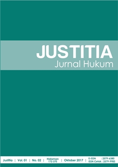 					View Vol. 1 No. 2 (2017): Justitia Jurnal Hukum
				