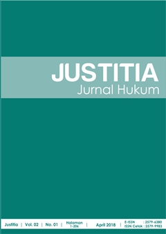 					View Vol. 2 No. 1 (2018): Justitia Jurnal Hukum
				