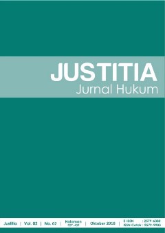 					View Vol. 2 No. 2 (2018): Justitia Jurnal Hukum
				