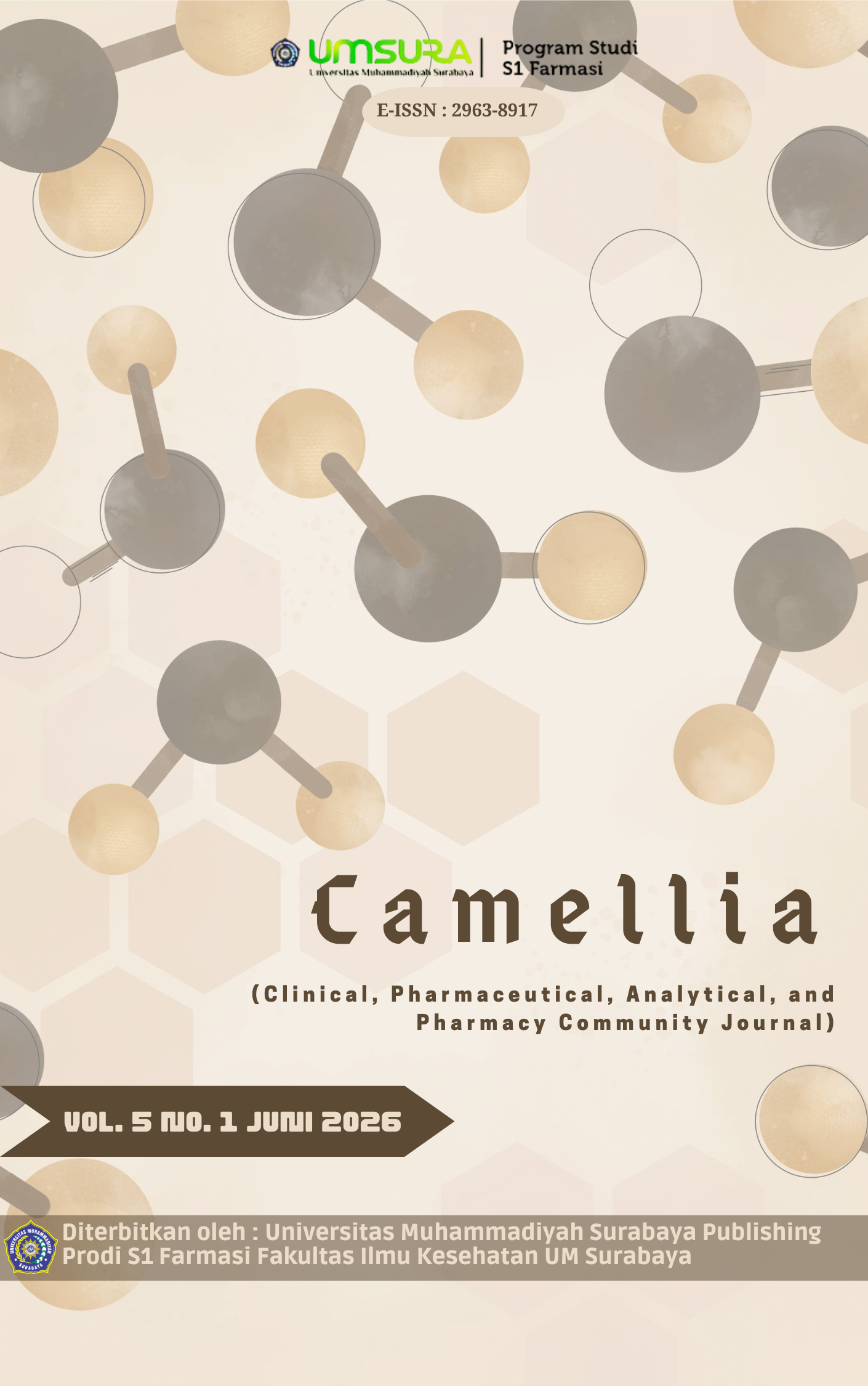 					Lihat Vol 5 No 1 (2026): Camellia (Clinical, Pharmaceutical, Analytical, and Pharmacy Community Journal)
				