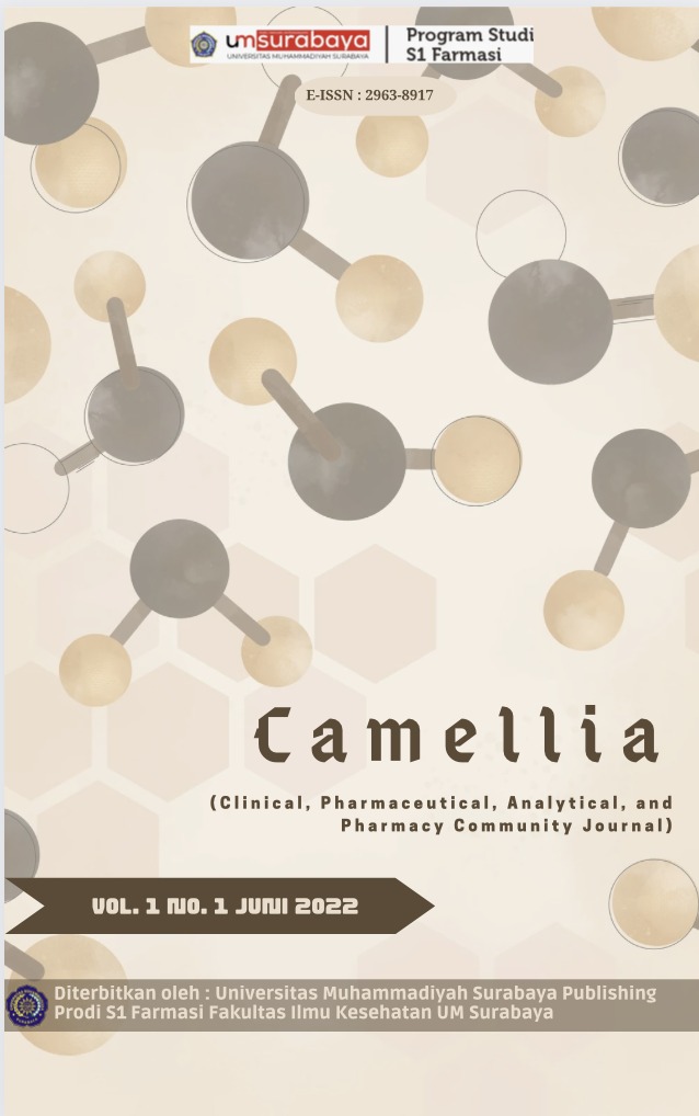 					Lihat Vol 1 No 1 (2022): Camellia (Clinical, Analytical, Pharmaceutical, and Pharmacy Community Journal)
				