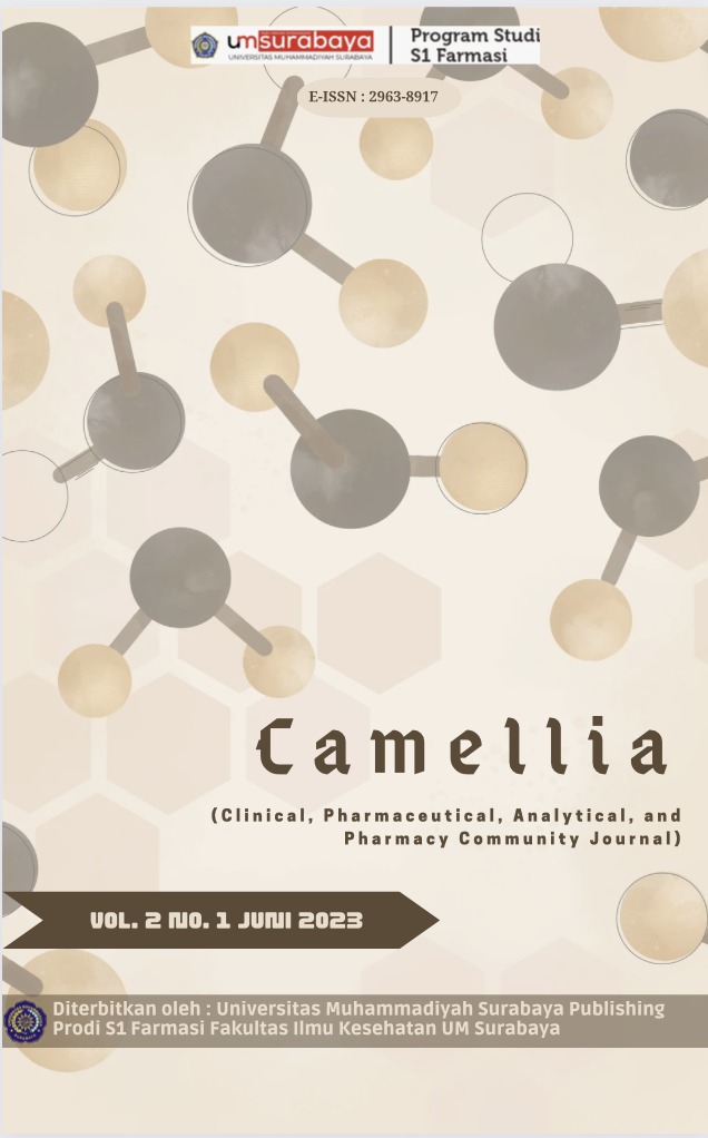 					View Vol. 2 No. 1 (2023): Camellia (Clinical, Analytical, Pharmaceutical, and Pharmacy Community Journal)
				