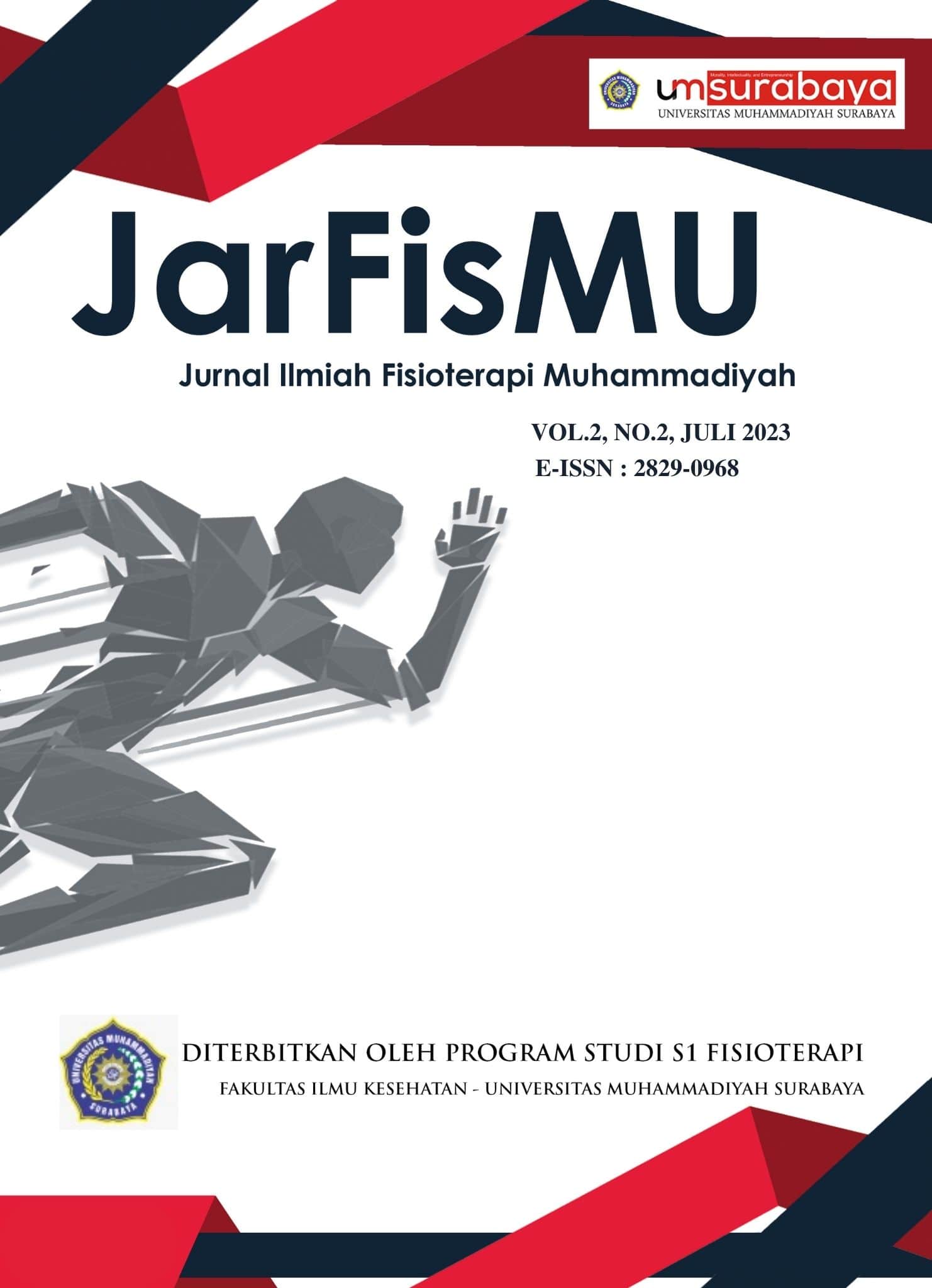					View Vol. 2 No. 2 (2023): Jurnal Ilmiah Fisioterapi Muhammadiyah (JarFisMU)
				