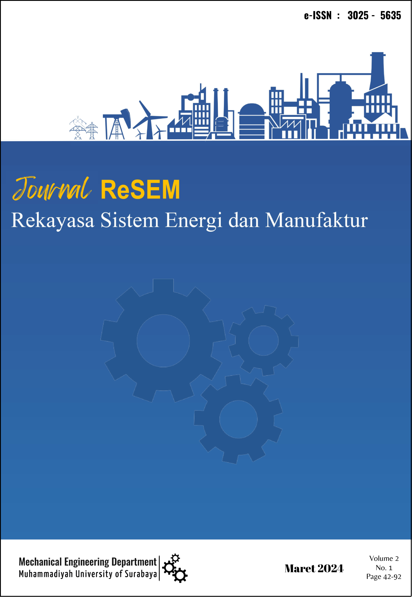 					View Vol. 2 No. 1 (2024): Journal Rekayasa Sistem Energi dan Manufaktur
				