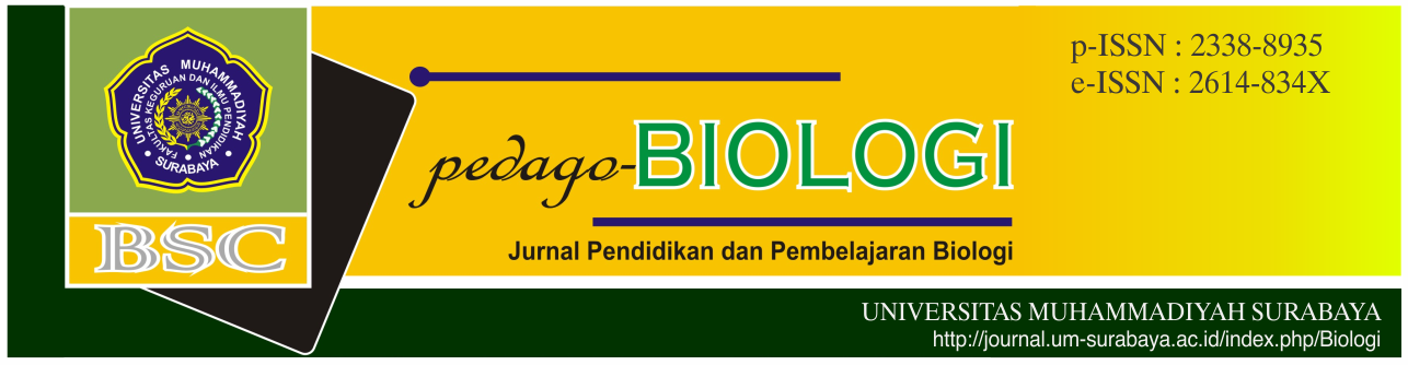 Pedago Biologi: Jurnal Pendidikan dan Pembelajaran Biologi