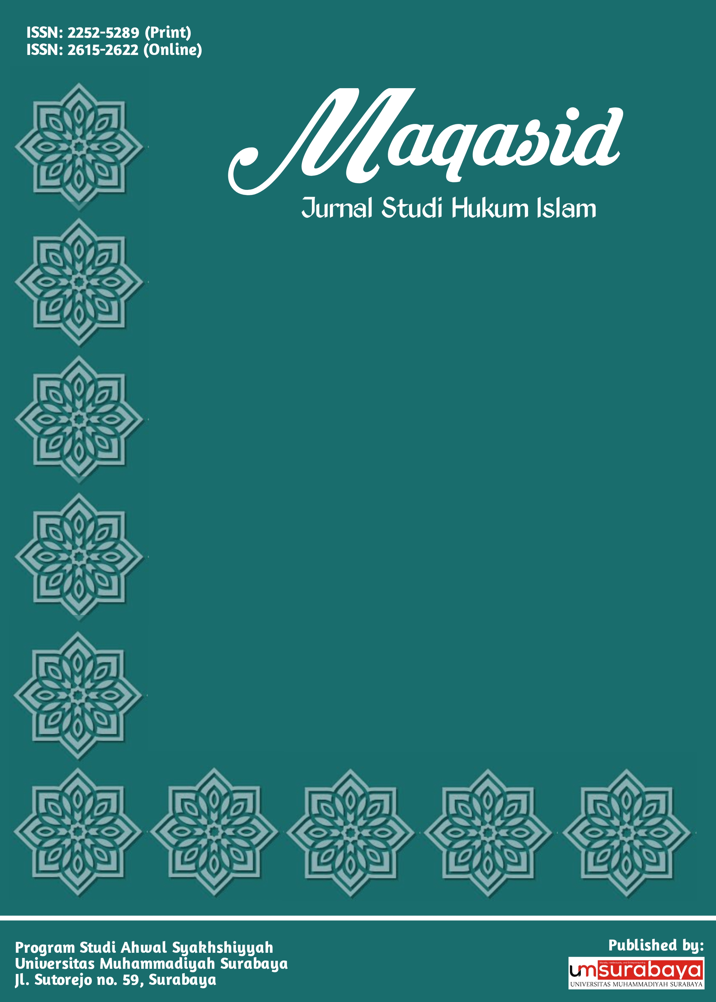 					View Vol. 14 No. 3 (2025): Maqasid Jurnal Studi Hukum Islam
				